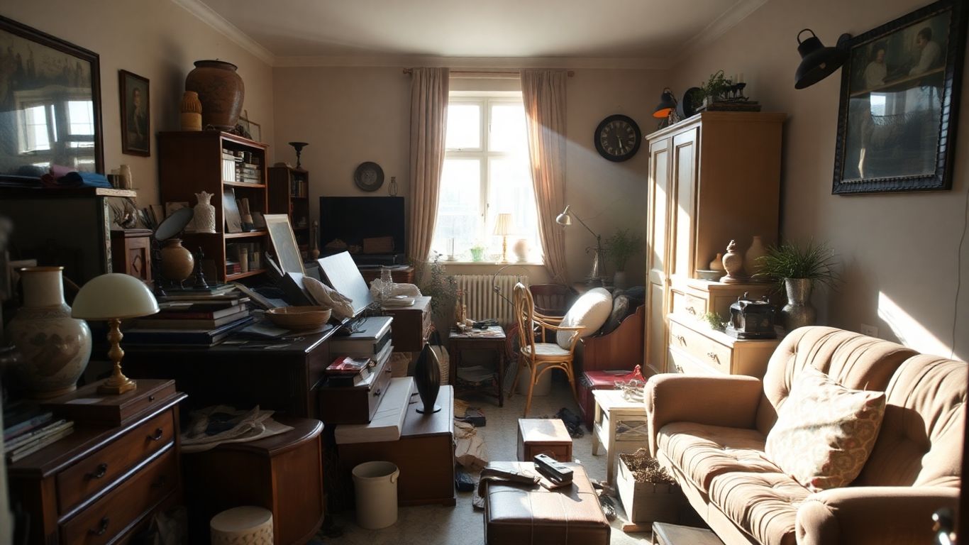 Intérieur d'une maison belge avant un vide maison