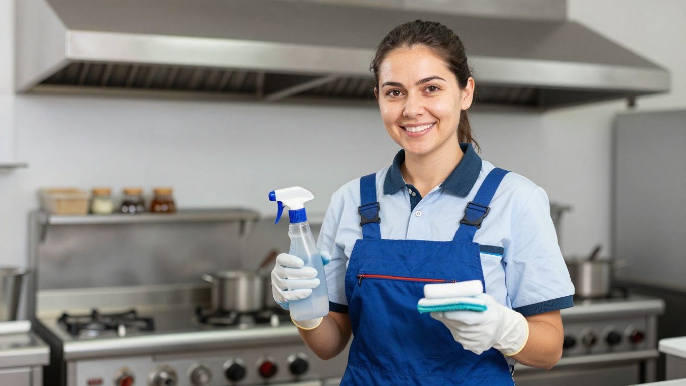 Nettoyage professionnel dans une cuisine de restaurant à Gardanne.